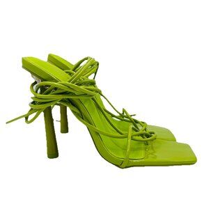 Public Desire Womens Shoes Size 9 M Geen High Heels Lacey Strappy Gladiator Shoe